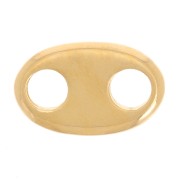 Entrepieza oval 13x8 mm con resina epoxi - Dorado con oro fino - Negro x1