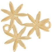 Entrepieza 3 flores 21 mm - Dorado con oro fino x1