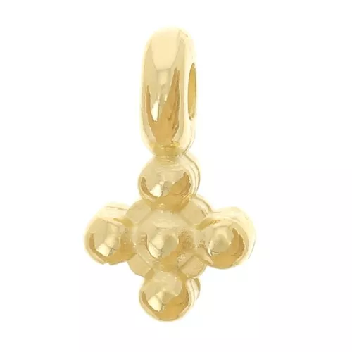 Mini dijes de cruz 9x5 mm - Dorado con oro fino x5