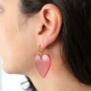 Pendientes de aro bola pequeña 12 mm con anilla cerrada - Plateado fino envejecido x2