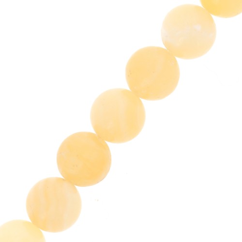 Cuenta redonda 12 mm - Calcita amarilla x38cm