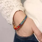 Cinta 8x65mm para tejer Delica 11/0 - 3 filas 5,2 mm Acero inoxidable 304 Dorado