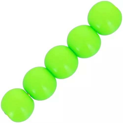 Perlas de resina opaca 6 mm - Verde fluorescente x10