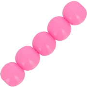 Perlas de resina opaca 6 mm - Rosa fluorescente x10