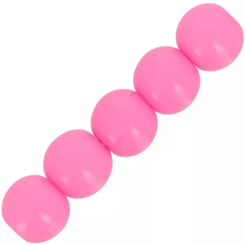Perlas de resina opaca 6 mm - Rosa fluorescente x10