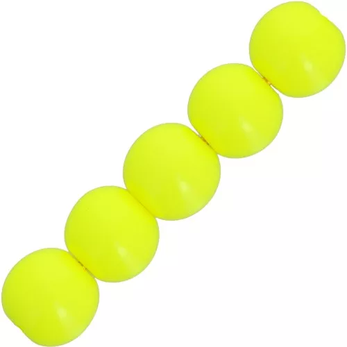 Perlas de resina opaca 6 mm - Amarillo fluorescente x10
