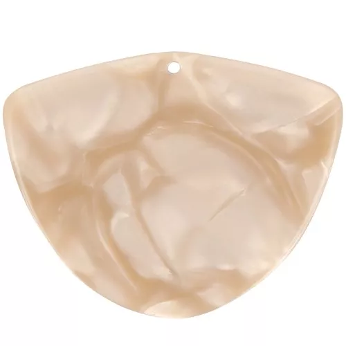 Colgante geométrico de acetato 35x45 mm - Beige nacarado x1
