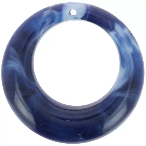 Colgante de acrílico redondo curvado hueco de 42 mm - Night Blue Marble x1