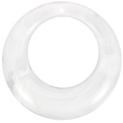 Colgante de acrílico redondo curvado y hueco de 42 mm - Transparente jaspeado - Blanco x1|raw }}