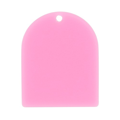Colgante arco acetato mate 25x20 mm - Rosa x1