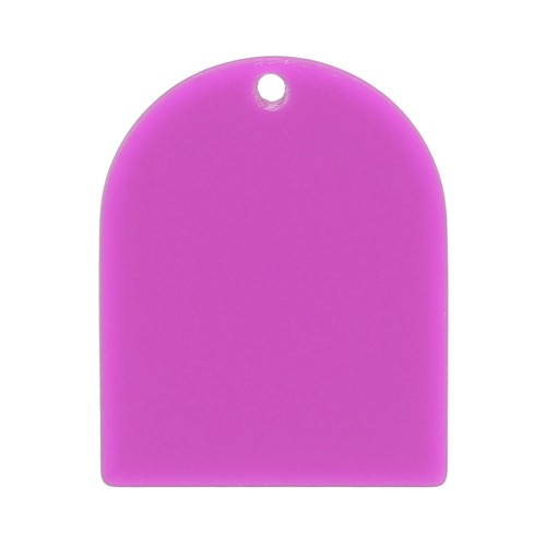 Colgante con forma de arco de 25 x 20 mm en acetato mate - Morado x1