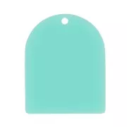 Colgante con forma de arco de 25 x 20 mm en acetato mate - Verde turquesa x1