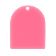 Colgante con forma de arco de 25 x 20 mm en acetato mate - Rosa chicle x1