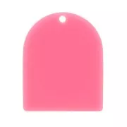 Colgante con forma de arco de 25 x 20 mm en acetato mate - Rosa chicle x1