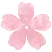 Colgante flor acetato 25 mm - Carey - Rosa nacarado x1|raw }}