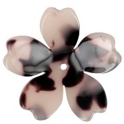 Colgante Flor Acetato 25 mm - Carey Beige - Negro x1|raw }}