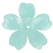 Colgante Flor Acetato 25 mm - Carey - Perla Menta x1