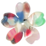 Colgante flor acetato 25 mm - Carey - Beige - Multicolor x1|raw }}