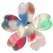 Colgante Flor de Acetato 25 mm - Carey - Beige - Multicolor x1
