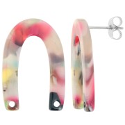 Pendientes en forma de U 26x17 mm - Carey - Multicolor x2|raw }}