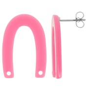 Pendientes en forma de U 26x17 mm - carey - rosa caramelo x2|raw }}