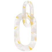 Colgante eslabón XXL de acetato 64x26 mm Carey Transparente - Dorado x1|raw }}