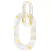 Colgante eslabón XXL de acetato 64x26 mm Carey Transparente - Dorado x1