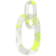 Colgante XXL eslabón acetato 64x26 mm Carey Transparente - Amarillo fluorescente|raw }}