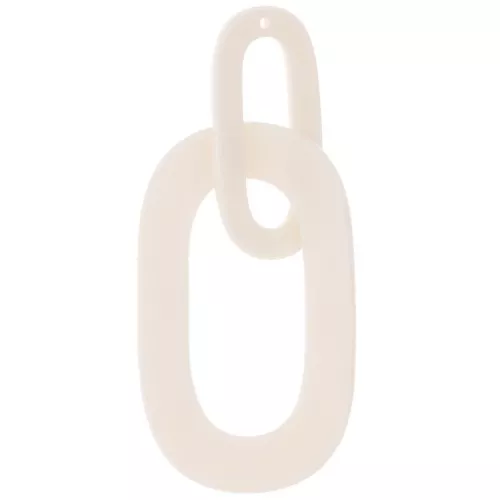Colgante eslabón XXL acetato 64x26 mm - Marfil x1