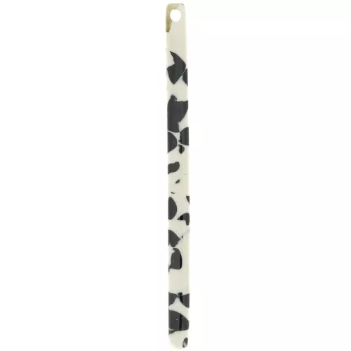 Barra colgante 40x2,5 mm - Negro jaspeado - Beige x1