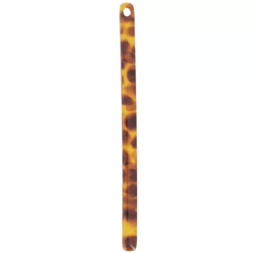 Barra colgante 40x2,5 mm - Marrón oscuro moteado - Ámbar x1