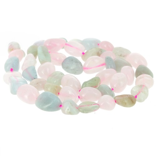 8 - 11 mm irregular nugget cuentas de piedras preciosas - Morganite x40cm