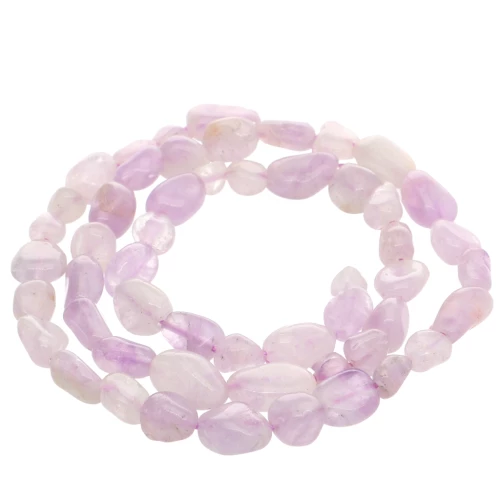 6 - 8 mm irregular pepita cuentas de piedras preciosas - Light Amethyst x40cm