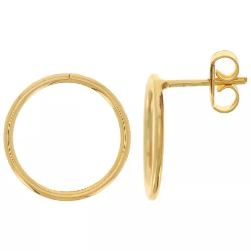 Pendientes de aro hueco 15 mm - Dorado x2