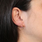 Pendientes de aro hueco 15 mm - Dorado x2