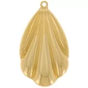 Colgante de concha redonda 33x19 mm - Dorado con oro fino x1