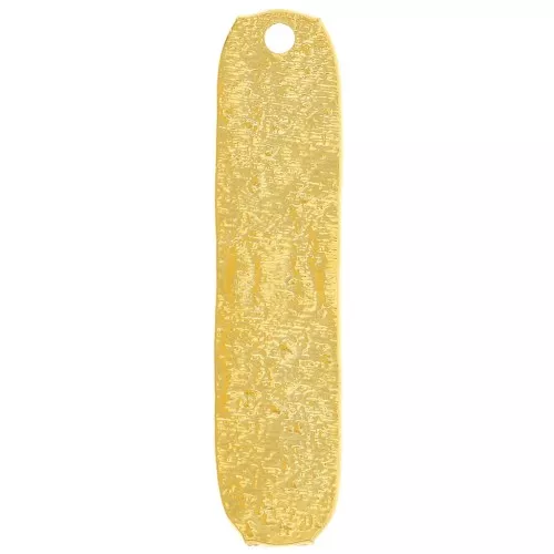 Colgante rectángulo irregular texturado 26,5x6 mm - Dorado con oro fino x1