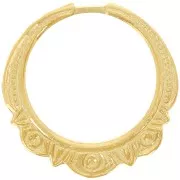 Colgante motivo étnico círculo hueco 22 mm - Dorado con oro fino x1