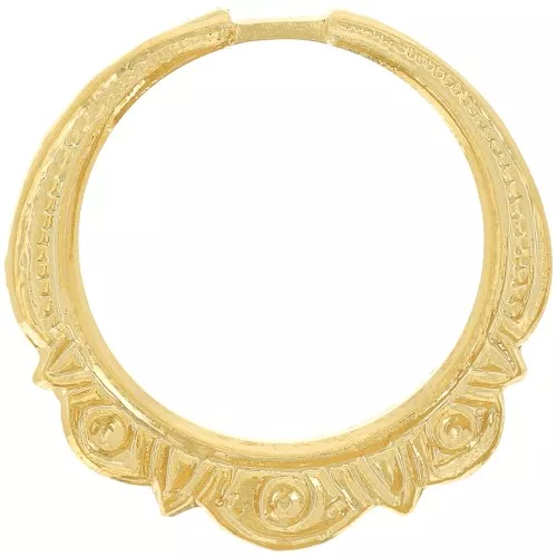 Colgante motivo étnico círculo hueco 22 mm - Dorado con oro fino x1