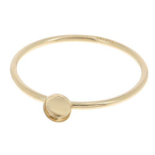 Anillo fino engastado para cabujón 3 mm - Tamaño 57 - Gold filled x1