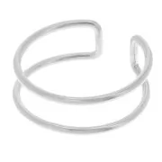 Anillo de alambre fino doble ajustable - Talla 48 a 52 - Plata 925 x1