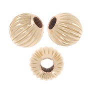 Cuentas redondas estriadas 3 mm - Gold filled x10