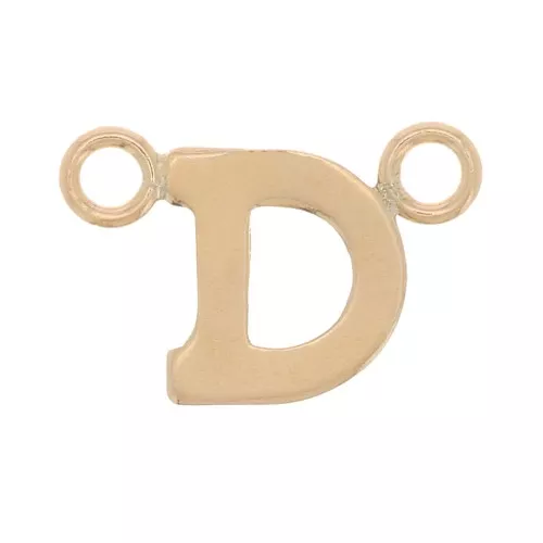Separador de letras alfabéticas 6x9 mm - D - Gold filled x1