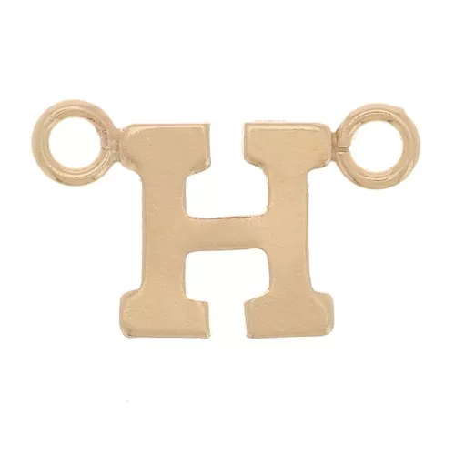 Separador de letras alfabéticas 6x10 mm - H - Gold filled x1