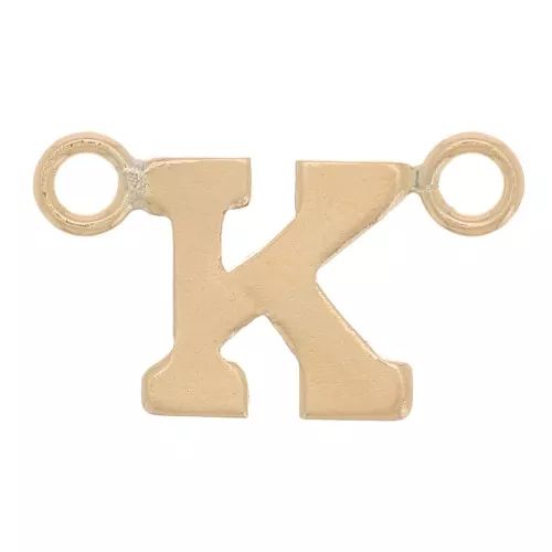 Separador de letras alfabéticas 6x10 mm - K - Gold filled (laminado dorado) x1
