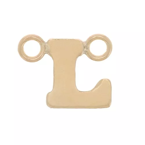 Separador de letras alfabéticas 6x7,5 mm - L - Gold filled x1