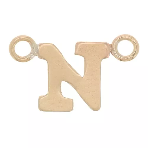Separador de letras alfabéticas 6x10 mm - N - Gold filled x1