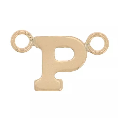 Separador de letras alfabéticas 6x9,5 mm - P - Gold filled x1