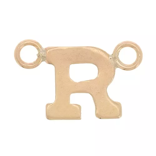 Separador de letras alfabéticas 6x10 mm - R - Gold filled) x1