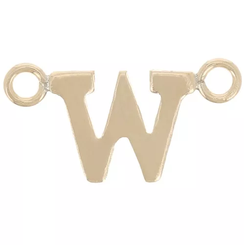 Separador de letras alfabéticas 6x12 mm - W - Gold filled x1